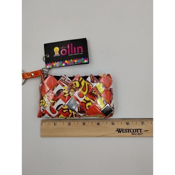 Nahui Ollin Wristlet Small Orange Candy Wrapper Bag - Picture 12 of 12